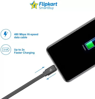 Flipkart SmartBuy Micro USB Cable 2.4 A 1 m AMRPB1M01 (Compatible with Mobile, Power Bank, Tablet, Laptop, Black, One Cable) Flipkart SmartBuy Micro USB Cable 2.4 A 1 m AMRPB1M01 (Compatible with Mobile, Power Bank, Tablet, Laptop, Black, One Cable)
